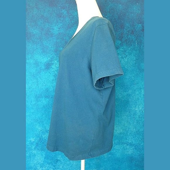 Woman Within Woman Within Teal V Neck Tee 18/20 L - Picture 4 of 8